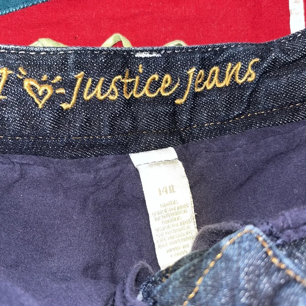 Justice Girls Kids Classic Jean Dark Wash Denim Skirt Dark Wash Sz 14 R EUC